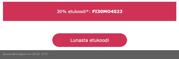 Kuponkinäyttö - Babymarkt - Vaatteet alennuskoodi: [[30 % alennus]] ostoksistasi - Päättynyt