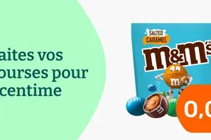 Gros sachet M&Ms, 0,01€