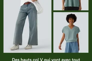 Hauts à col V, ultra polyvalents, jusqu'à -60%.