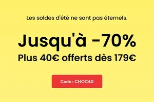 ☀️ Soldes d'été : -70% et 40€ offerts dès 179€.