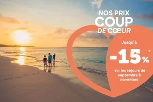 Jusqu'à -15% sur vos vacances de septembre à novembre ☀️