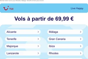  Vols à partir de 69,99 € 