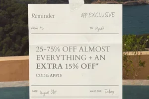 Offer upgraded: Extra 15% off