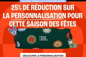25% de réduction sur la personnalisation