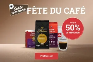 Jusqu'à 50 % de réduction sur le café
