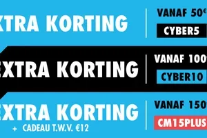 💥 Cyber Monday: Tot 15€ korting + Cadeau!