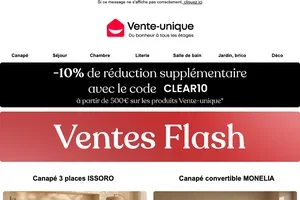 Cher client, découvrez les ventes flash de la semaine
