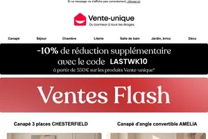 Cher client, découvrez les ventes flash de la semaine