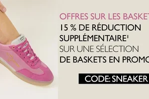 Offres spéciales baskets : 15 % de réduction supplémentaire sur une sélection de baskets en promotion