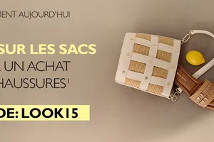 Offre valable uniquement aujourd'hui : 15 % de réduction sur les sacs pour tout achat de chaussures