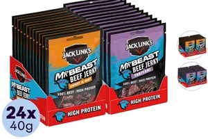Vandaag: 24x Jack Link's Beef Jerky | Sweet & Hot + Teriyaki | 40 g voor slechts 44,95
