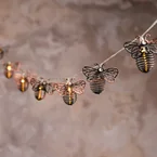 Guirlande Lumineuse Solaire Abeilles en Métal