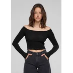 Urban Classics - Ladies Off Shoulder Glitter Black - Tshirt manches longues