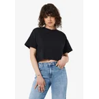 Noisy May - Alena O Neck Semi Crop Black - Haut