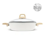 Karaca Swiss Crystal Induction Casserole Pot, 30 cm, Creamy