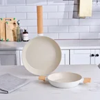 Karaca Swiss Crystal Almond Cream, Pan Set, Induction