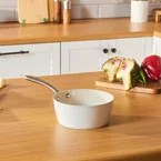 Karaca Swiss Crystal Almond Cream Stainless Steel Handle Sauce Pan 18 cm
 