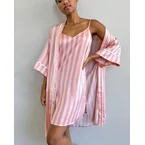 Cabana Stripe Satin Silk Chemise