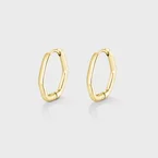 Essentielle Curved Hexagon Hoop Earrings, Gold Colour