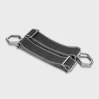 Le Réversible Straps, Striped Black Grey, Silver Colour