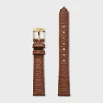 Strap 14 mm Leather Nutshell Lizard, Gold Colour