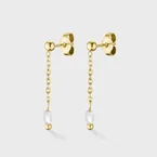 Essentielle Pearl Drop Earrings, Gold Colour