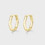 Élevé Hexagon Large Hoop Earrings, Gold Colour