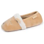 Chaussons slippers Femme 3D microvelours Beige