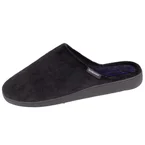 Chaussons mules Homme Noir rayures bleues