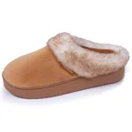 Chaussons mules Femme talon plateforme Camel