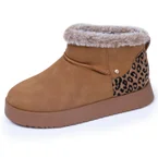 Bottines basses Femme imitation fourrure Camel Léopard