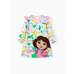 Dora Toddler Girl Ruffle Floral Pajama Dress (Flame Resistant) Multi-color