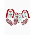 Ensemble pyjama familial assorti de Noël ELF en polaire motif flocon de neige avec chaussettes de Noël rouges