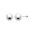 Boucles d’oreilles puces boule – Acier argenté 12mm