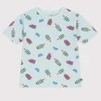 Petit Bateau T-shirt en coton à manches courtes avec imprimé glaces