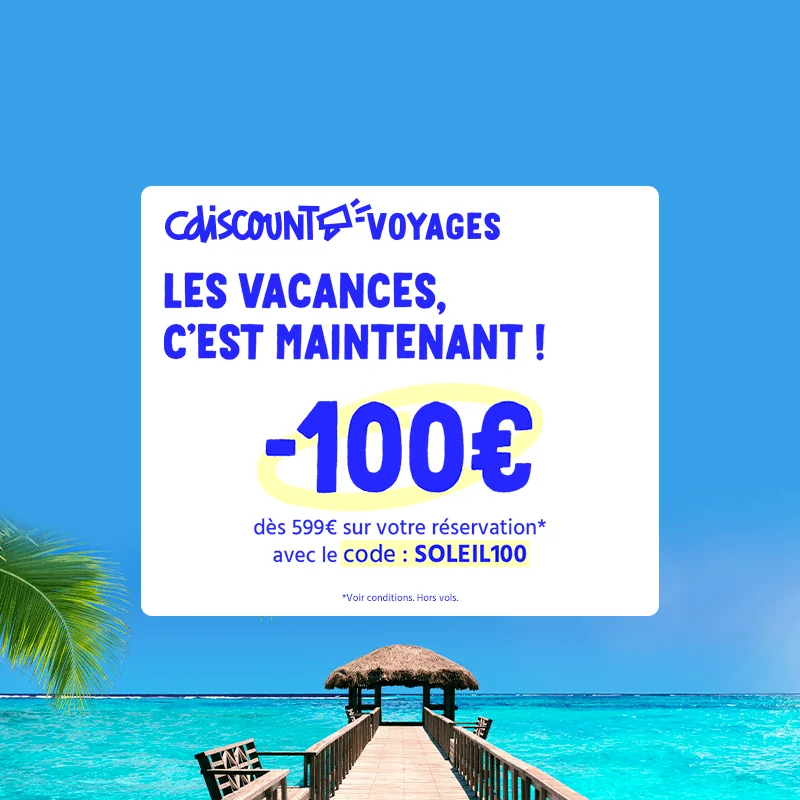 Preuve du coupon - Cdiscount - Cdiscount code promo: [[€100 offerts]] dès €599 sur réservation (hors vols)