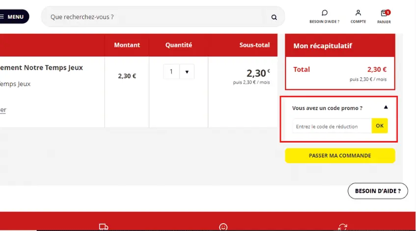 Comment utiliser un code promo pour Notre Temps