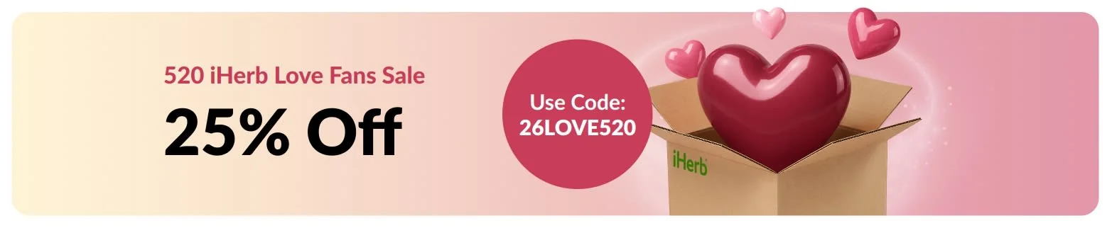 Preuve du coupon - iHerb - IHerb love fans sale code promo: [[25% de réduction]] sur une sélection