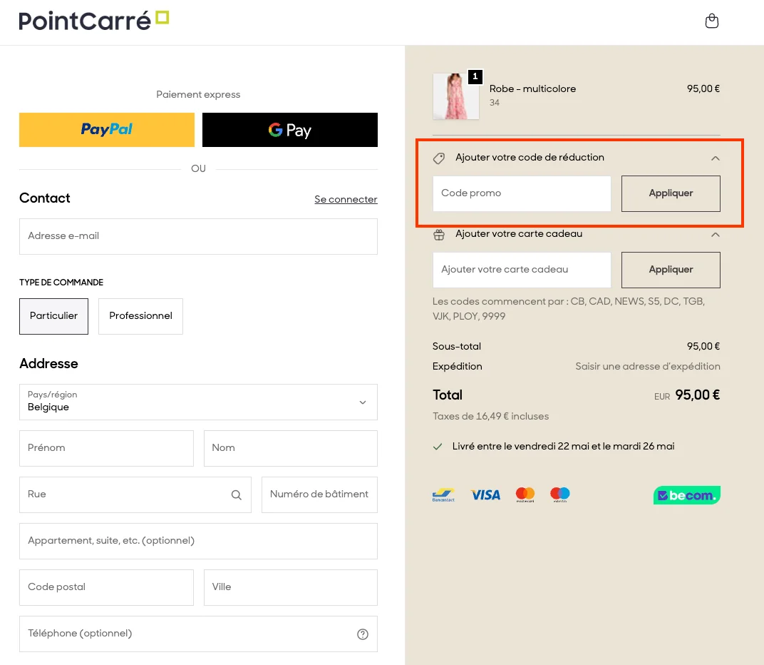 Comment utiliser - Point Carré