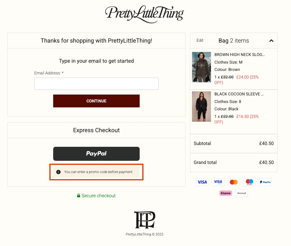 Comment utiliser - PrettyLittleThing