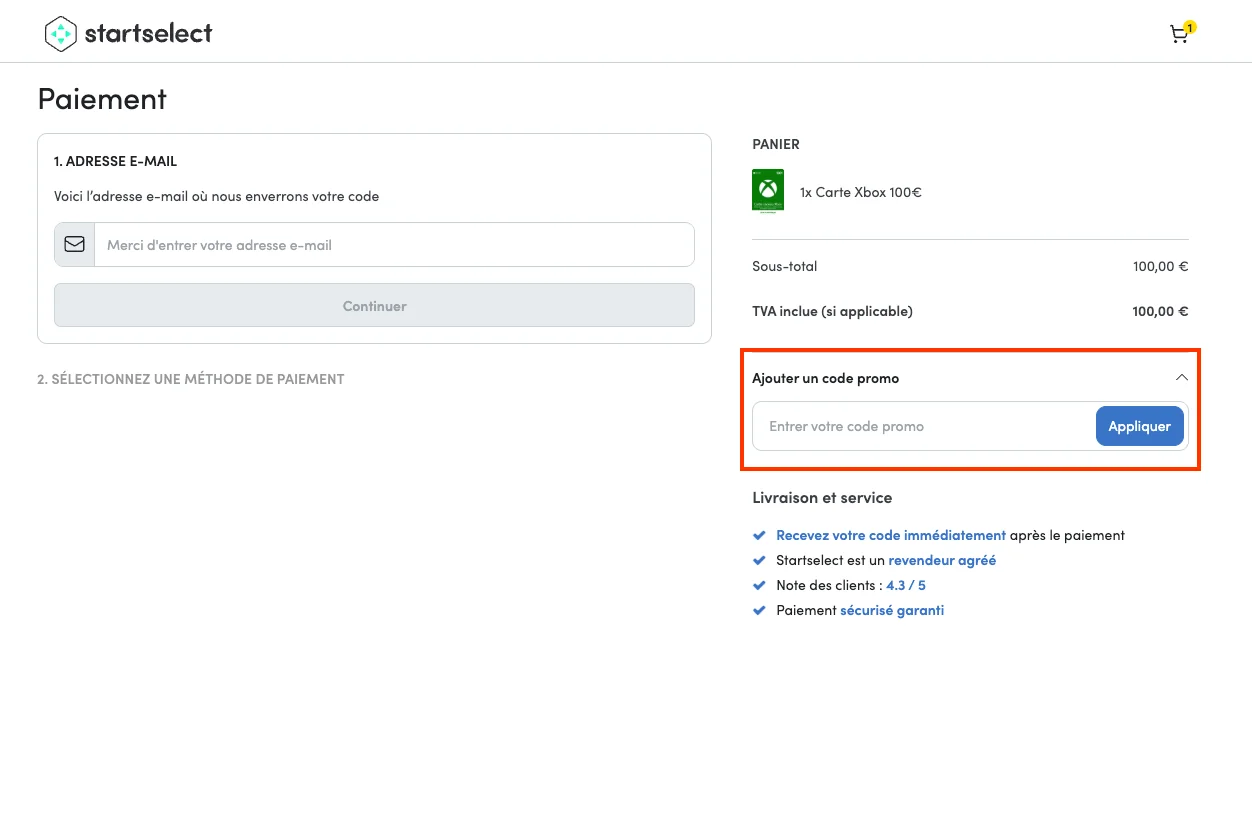 Comment utiliser - Startselect