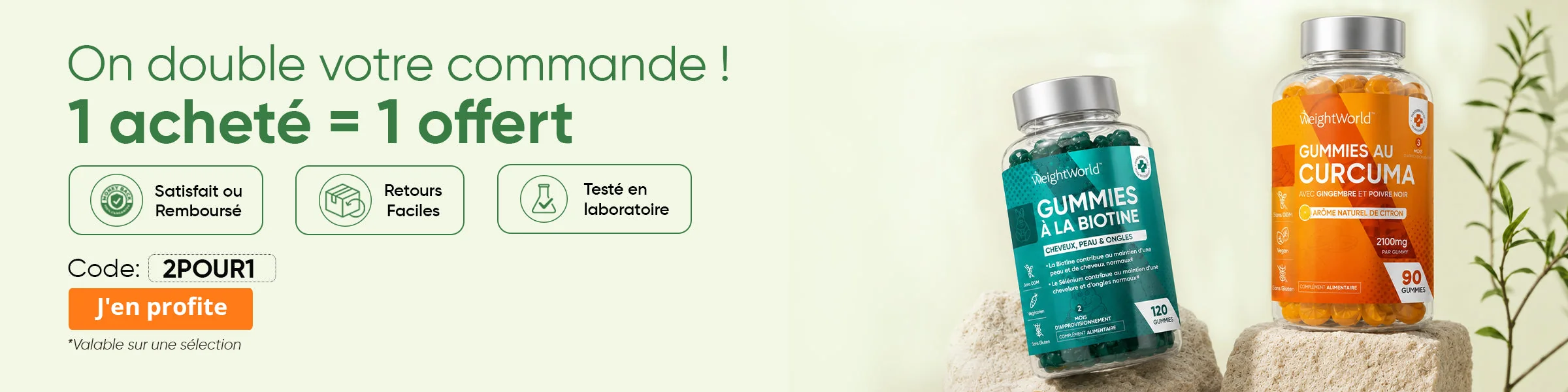 Preuve du coupon - WeightWorld - WeightWorld code promo: [[2 pour 1]] sur une sélection testée
