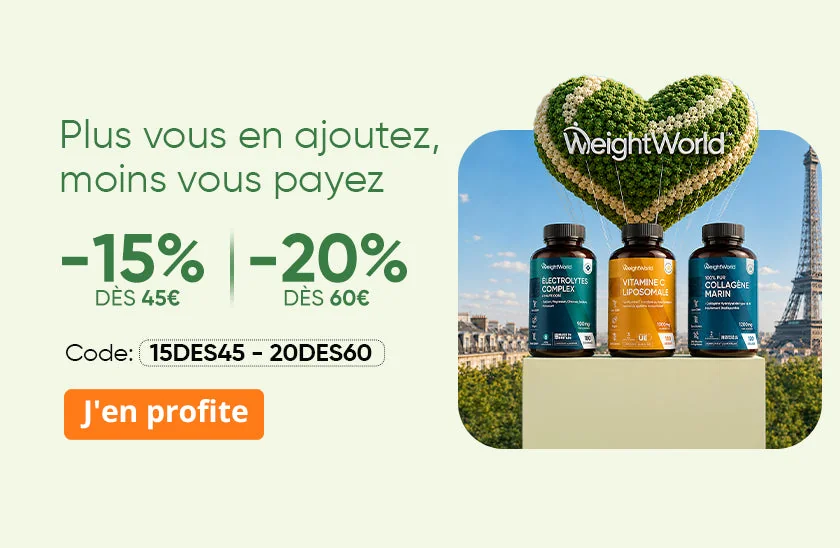 Preuve du coupon - WeightWorld - Code promo WeightWorld : [[20% de réduction dès 45€]] sur le site